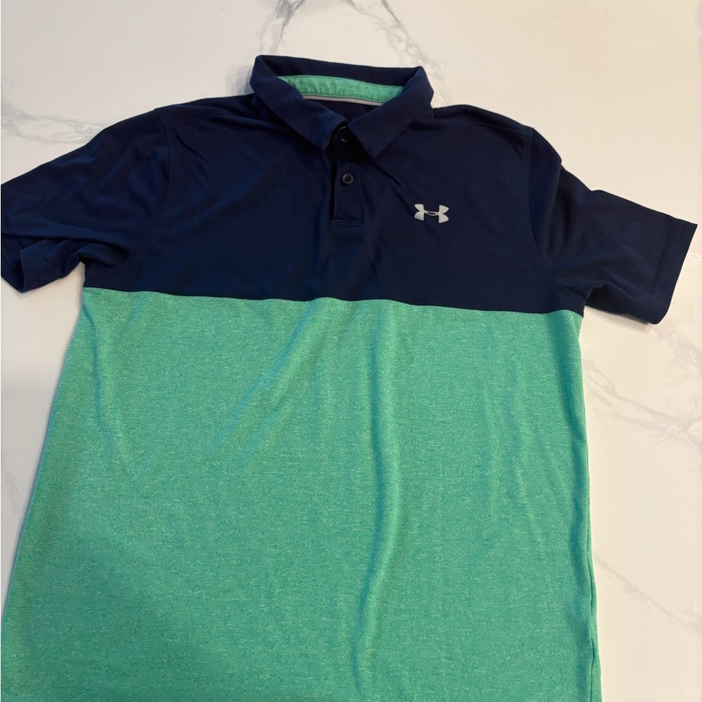 Under Armour Blue and Green Athletic Shirt boys